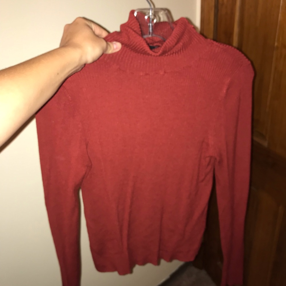 Miss selfridge ribbed copper turtleneck